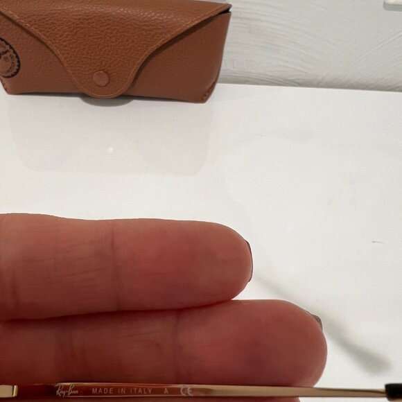 Ray Ban Blaze Round Gold RB3574N 001/E4 Pink Mirrored Sunglasses Unisex 59mm - Picture 6 of 10